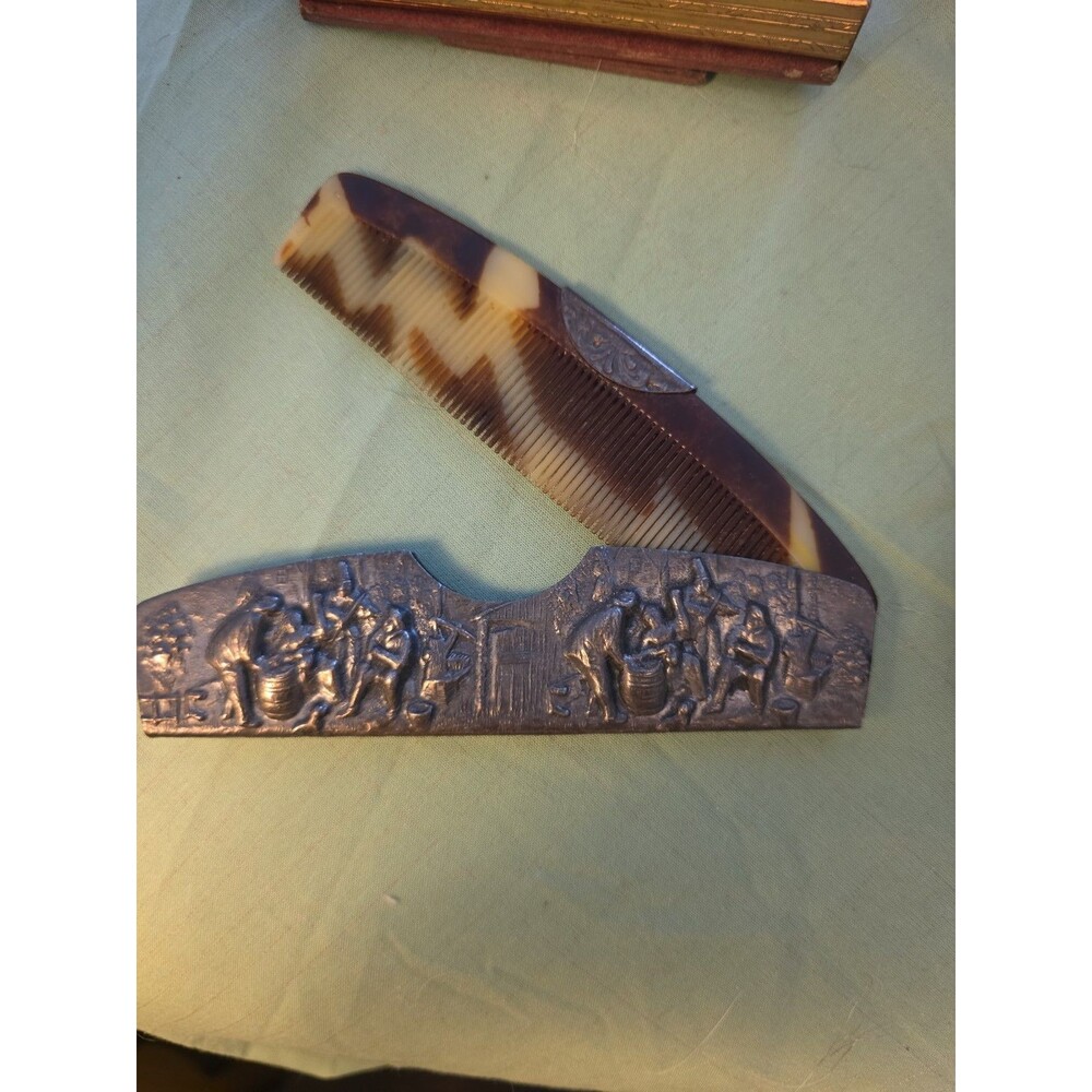 Vintage Repose Silver Comb Holder & Comb